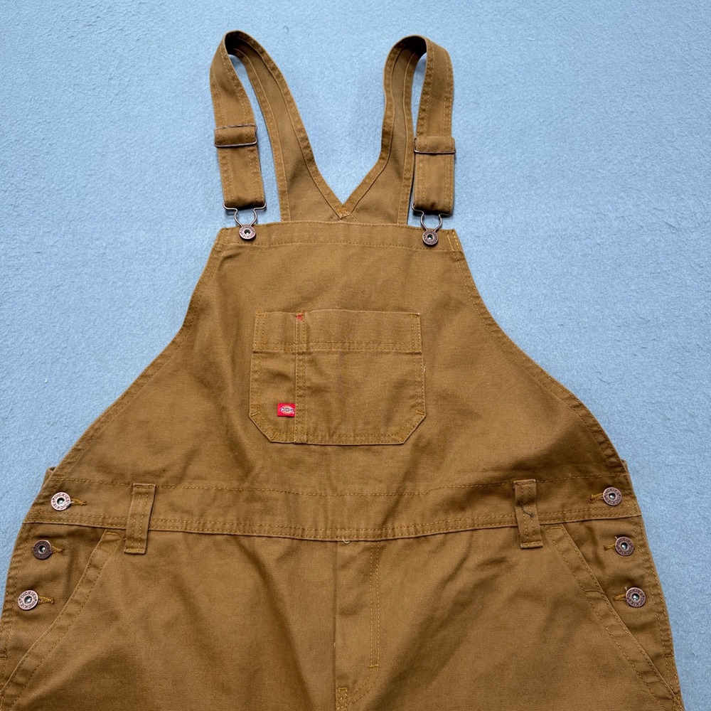 Dickies Bib Overalls Men's XL Brown Cotton Canvas Workwear Carpenter Dungarees